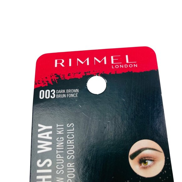 Rimmel London Brow This Way Dark Brown 003 Eyebrow Sculpting Kit New - Picture 2 of 3